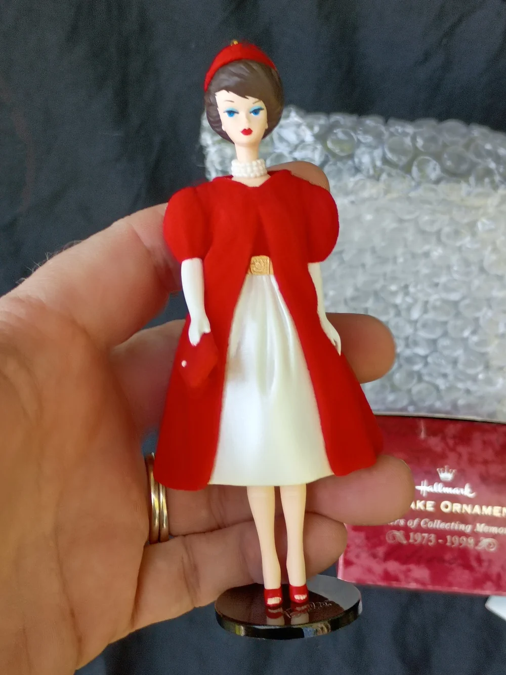 Hallmark Barbie 'Silken Flame' Keepsake Ornament - Red and White